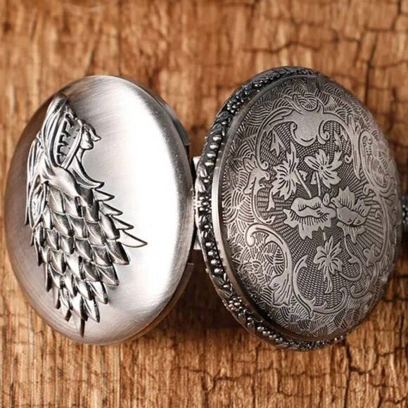 Game of Thrones Dire Wolf GOT Pocket Watch House Stark Fun Christmas Gift - NEW! - Picture 1 of 5